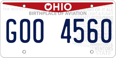 OH license plate GOO4560