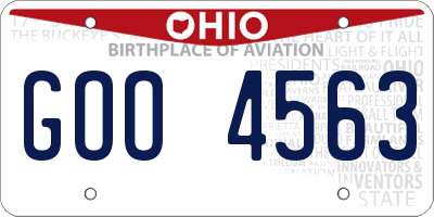 OH license plate GOO4563