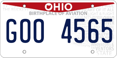 OH license plate GOO4565