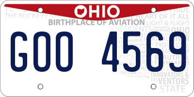 OH license plate GOO4569