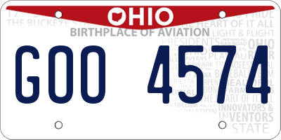 OH license plate GOO4574