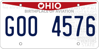 OH license plate GOO4576