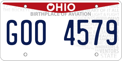 OH license plate GOO4579