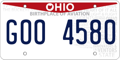 OH license plate GOO4580