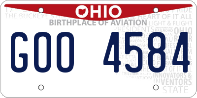 OH license plate GOO4584