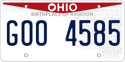 OH license plate GOO4585