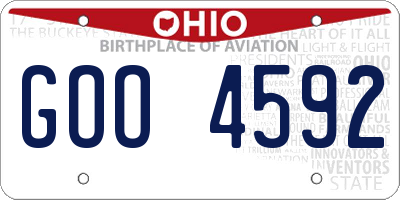 OH license plate GOO4592