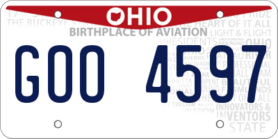 OH license plate GOO4597