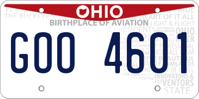 OH license plate GOO4601