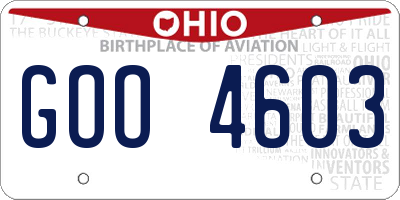 OH license plate GOO4603
