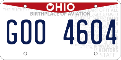 OH license plate GOO4604