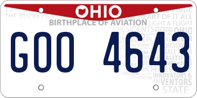 OH license plate GOO4643