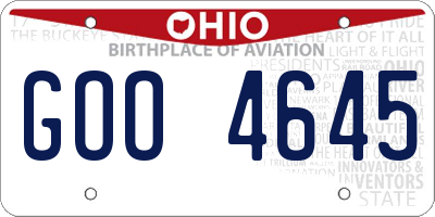 OH license plate GOO4645