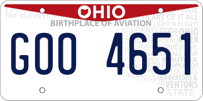 OH license plate GOO4651