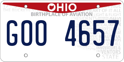 OH license plate GOO4657