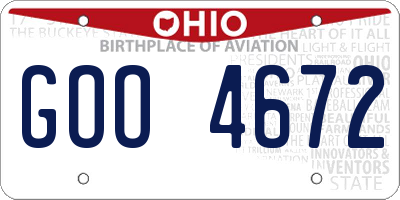 OH license plate GOO4672