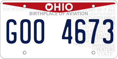 OH license plate GOO4673