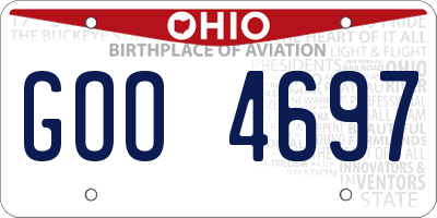 OH license plate GOO4697
