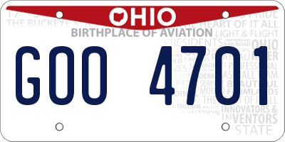 OH license plate GOO4701