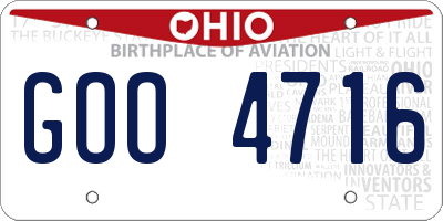 OH license plate GOO4716