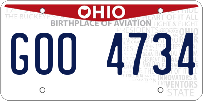 OH license plate GOO4734