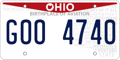 OH license plate GOO4740