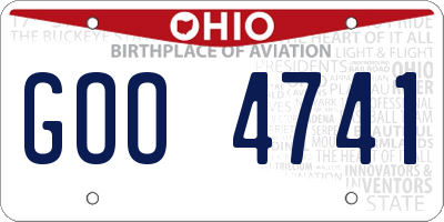 OH license plate GOO4741