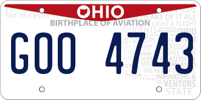 OH license plate GOO4743