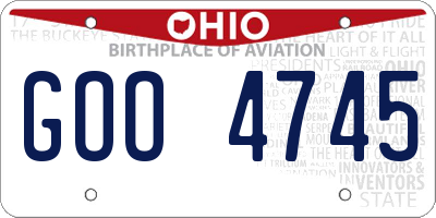 OH license plate GOO4745