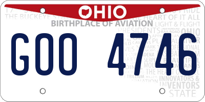OH license plate GOO4746