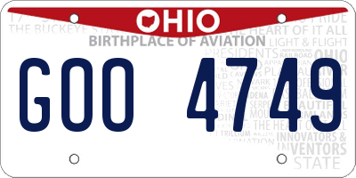 OH license plate GOO4749