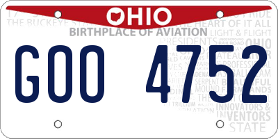 OH license plate GOO4752