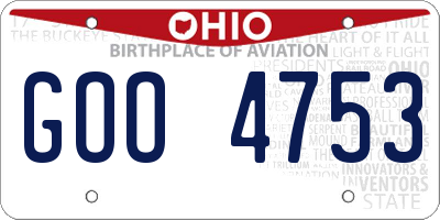 OH license plate GOO4753