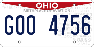 OH license plate GOO4756