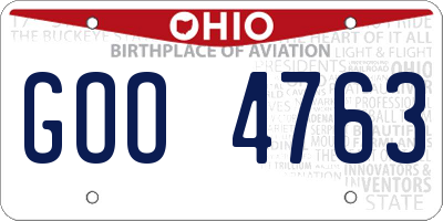 OH license plate GOO4763