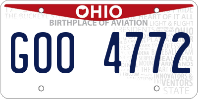 OH license plate GOO4772