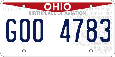 OH license plate GOO4783