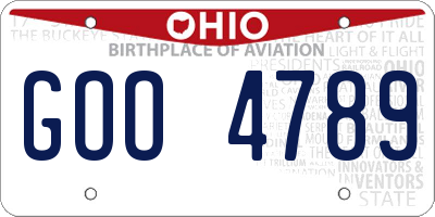 OH license plate GOO4789