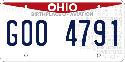 OH license plate GOO4791