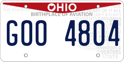 OH license plate GOO4804