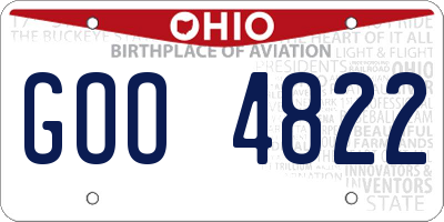 OH license plate GOO4822
