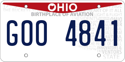 OH license plate GOO4841