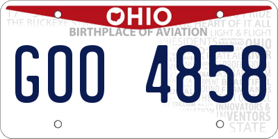 OH license plate GOO4858