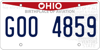OH license plate GOO4859