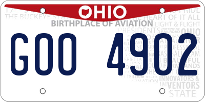 OH license plate GOO4902