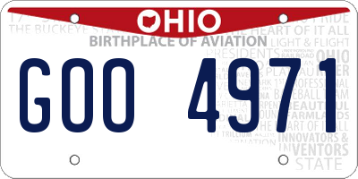 OH license plate GOO4971