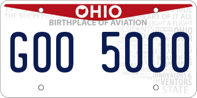 OH license plate GOO5000