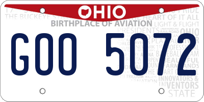 OH license plate GOO5072
