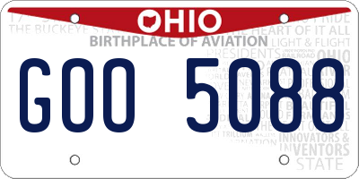 OH license plate GOO5088