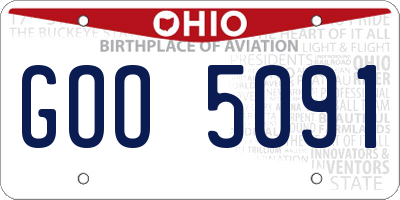 OH license plate GOO5091
